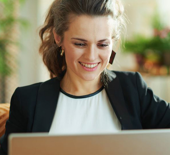 AI student on laptop