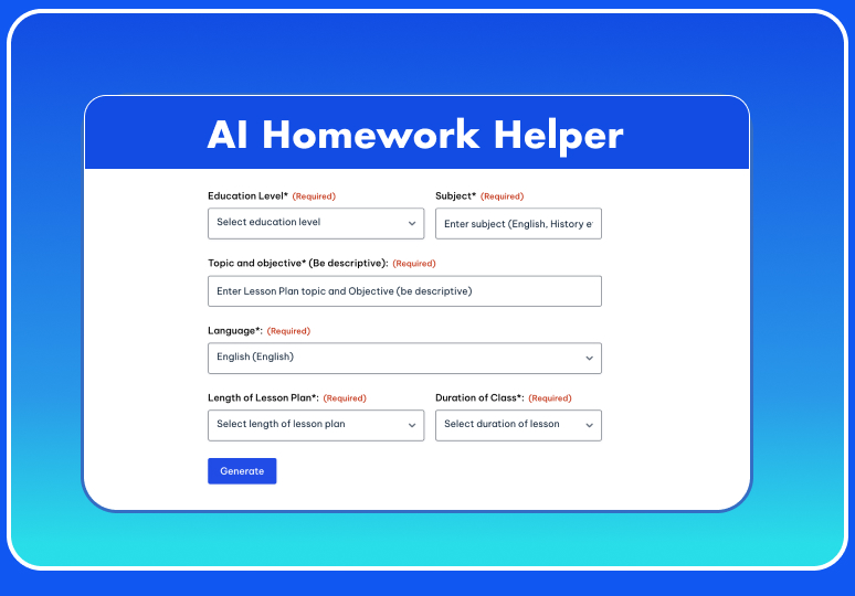AI homework helper user interface for students to solve problems with AI
