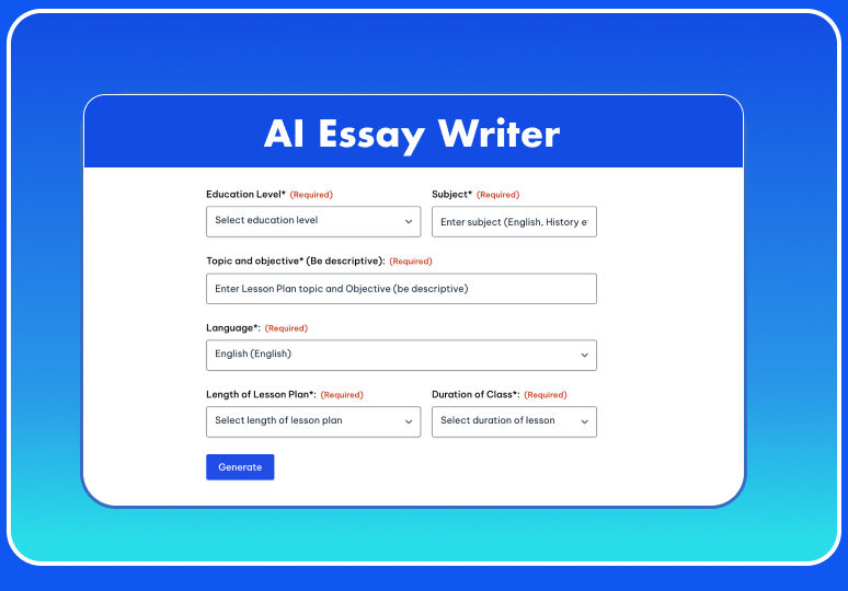 AI essay writer user interface for students to effectively write papers